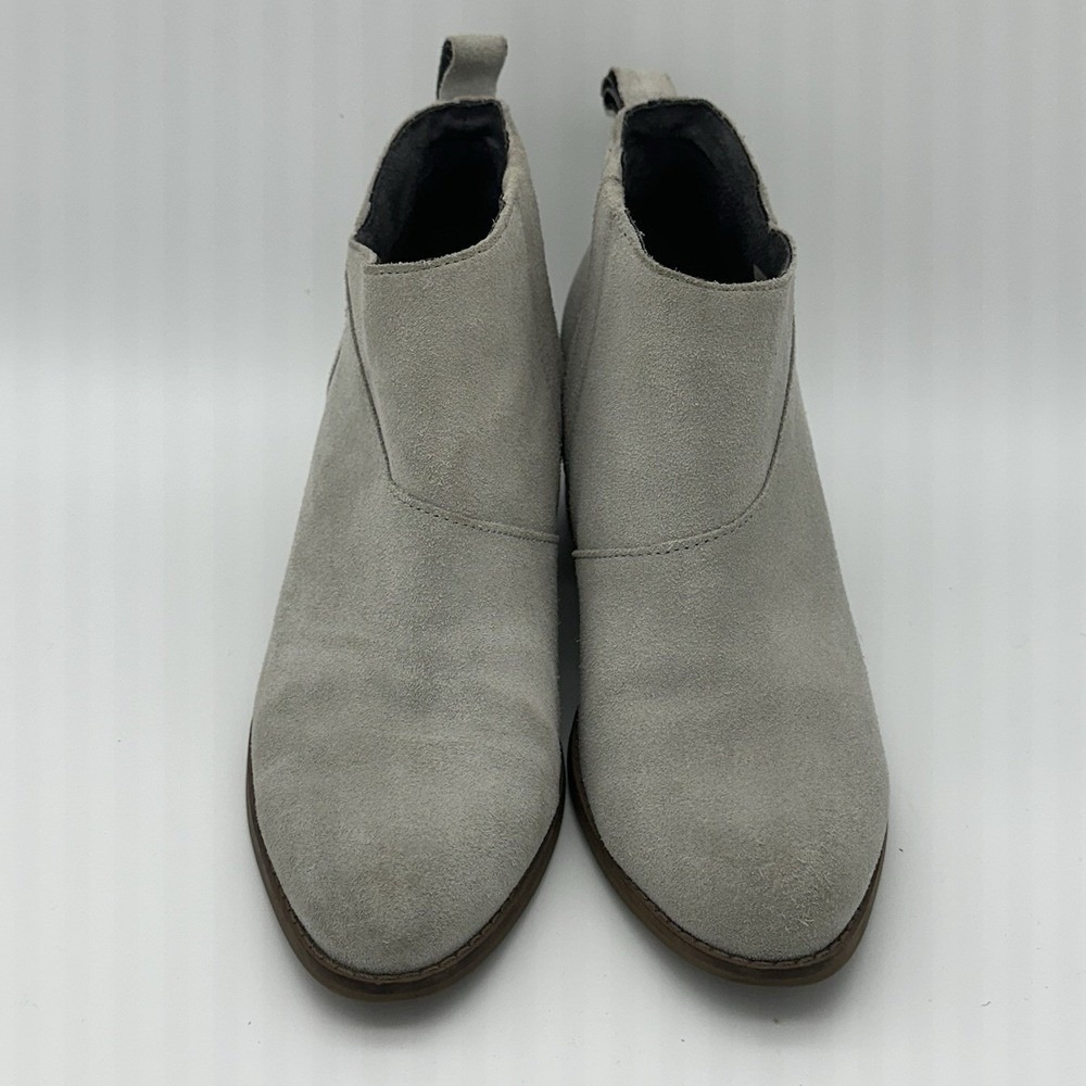 Toms W 7.5 Leilani Drizzle Grey Suede Ankle Boots Indie Urban Minimalist Chic - Picture 3 of 6
